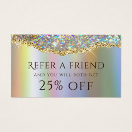 金ゴールドフェイク虹色グリッター紹介カード