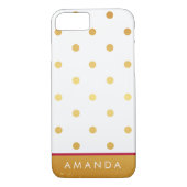 金ゴールドフェイク金ゴールド水玉模様のホットピンクの行名 Case-Mate iPhoneケース (裏面)