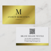 金ゴールドフェイク金属ホログラフィーQRコード 名刺 (正面/裏面)