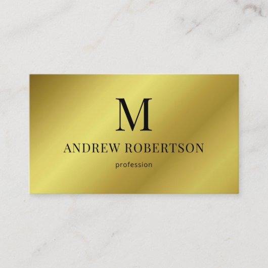 金ゴールドフェイク金属ホログラフィーQRコード 名刺 (正面)