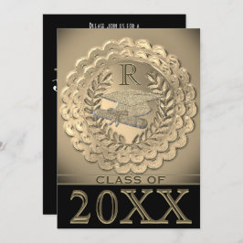 金ゴールドフェイク金属目盛り 招待状