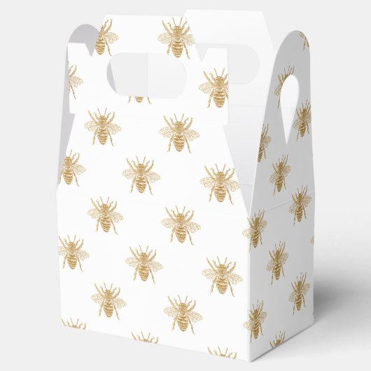 金ゴールドフェイク金属箔フォトエフェクトミツバチの白 フェイバーボックス (オープン)