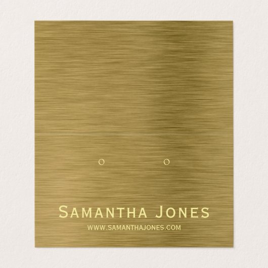 金ゴールドフェイク金属質及びジュエリー表示カード 名刺 (外部フラット)