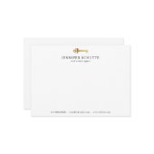 金ゴールドフェイク鍵パーソナライズされたシック不動産仲介業者文房具 ノートカード (正面/裏面インサイチュ)