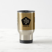 金ゴールドフェイク10年の従業員マイルストーン記念日 トラベルマグ (中央)