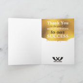 金ゴールドフェイク15年の従業員マイルストーン記念日 カード (内部)