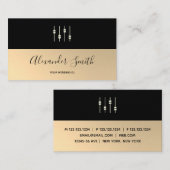 金ゴールドフェイク2色のプロフェッショナルDJロゴ 名刺 (正面/裏面)