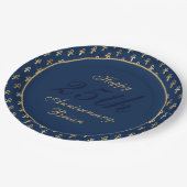 金ゴールドフェイク・エジプト・アンク・シンボルオブ・ライフブルー・カスタム ペーパープレート (アングル)