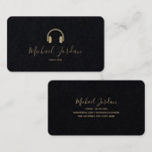 金ゴールドフェイク&ブラックDJ 名刺 (正面/裏面)