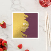 金ゴールドフェイク・ブルゴーニュ結婚ー スタンダードカクテルナプキン (インサイチュ)