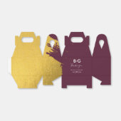 金ゴールドフェイク・ブルゴーニュ結婚ー フェイバーボックス (折り畳みなし)