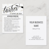 金ゴールドフェイク・ラッシュ・マスカラ・ワンド・ラッシュ・アーティスト・アフターケア 名刺 (正面/裏面)