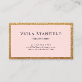 金ゴールドフェイク&赤面ピンクラッシュロイヤリティカード 名刺 (裏面)