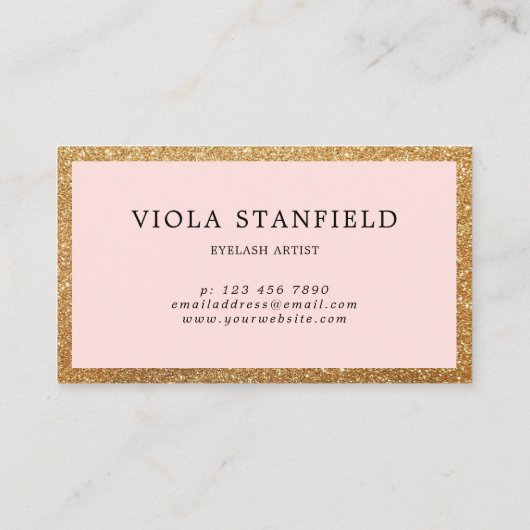 金ゴールドフェイク&赤面ピンクラッシュロイヤリティカード 名刺 (裏面)