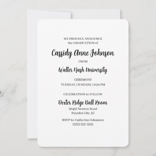 金ゴールドフェイクHORZ写真2025卒業パーティー 招待状 (裏面)