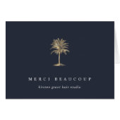 金ゴールドフェイクPalm Treeロゴノートカード (正面横)