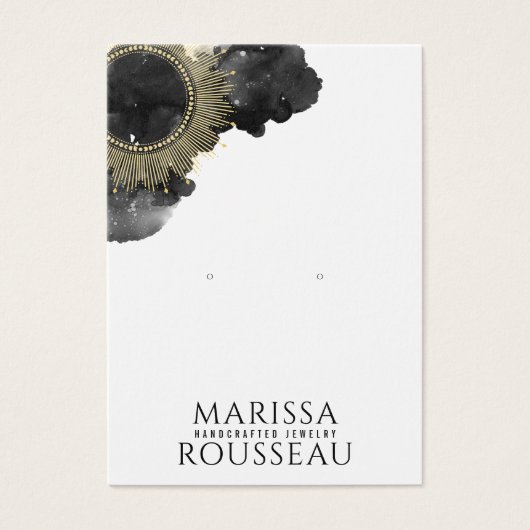 金ゴールドフェイクSun Foil Mandala Earringディスプレイカード (正面)