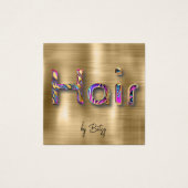 金ゴールドフェイクw宝石トーン美容師名刺 (正面)