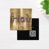 金ゴールドフェイクw宝石トーン美容師名刺 (デスク)