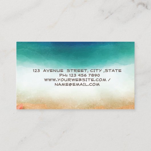 金ゴールドフェザーストライプウォーターカラーグリーン公証人 名刺 (裏面)