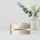 金ゴールドフェザーストライプシャンパーニュ公証人 名刺 (スタンド正面)