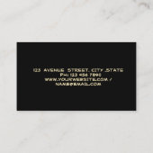 金ゴールドフェザーストライプシークインズ紙吹雪ブラック公証人 名刺 (裏面)