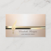 金ゴールドフェザーストライプルミヌース公証人 名刺 (正面)