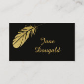 金ゴールドフェザーペンクラシックブラックライター 名刺 (裏面)