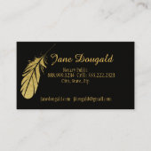 金ゴールドフェザーペンブラッククラシック公証人 名刺 (正面)