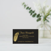 金ゴールドフェザーペンブラッククラシック公証人 名刺 (スタンド正面)