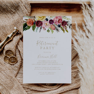 金ゴールドフェザーボホトロピカルリタイアメントパーティー 招待状