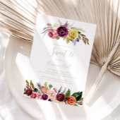 金ゴールドフェザーボホフローラスウィート16バースデーパーティー 招待状