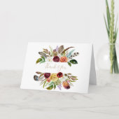 金ゴールドフェザーボホ折り結婚畳みサンキューカード サンキューカード (正面)