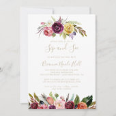 金ゴールドフェザーボーホトロピカルsipとシー招待状 招待状 (正面)