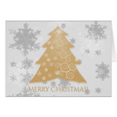 金ゴールドフェスティバルクリスマスツリーホリデーグリーティングカード (正面横)