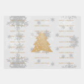 金ゴールドフェスティバルクリスマスツリーラッピング紙シート ラッピングペーパーシート (正面3)