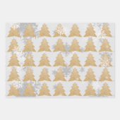 金ゴールドフェスティバルクリスマスツリーラッピング紙シート ラッピングペーパーシート (正面2)
