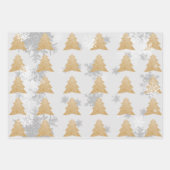 金ゴールドフェスティバルクリスマスツリーラッピング紙シート ラッピングペーパーシート (正面)