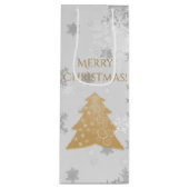 金ゴールドフェスティバルクリスマスツリーワイン抱き枕 ワインギフトバッグ (正面)