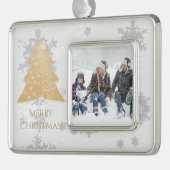 金ゴールドフェスティバルクリスマスツリー枠オーナメント シルバープレートフレームオーナメント (左)