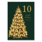 金ゴールドフェスティバルクリスマスツリー結婚ホリデーズグリーン テーブルナンバー (裏面)
