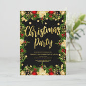 金ゴールドフェスティバルグリッタークリスマスブ企業のラック 招待状 (スタンド正面)