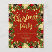 金ゴールドフェスティバルグリッタークリスマス企業のレッド (正面)