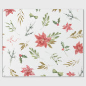 金ゴールドフェスティバルボタニクリスマスパターン ラッピングペーパー (フラット)