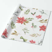 金ゴールドフェスティバルボタニクリスマスパターン ラッピングペーパー (アンロールド)