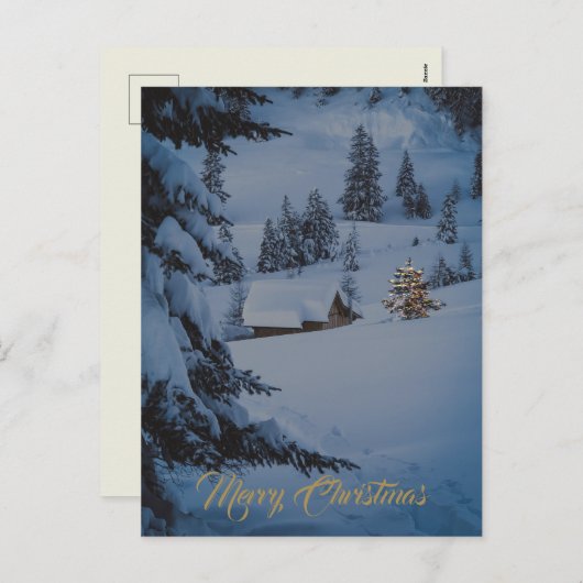 金ゴールドフェスティバルメリークリスマスフォト シーズンポストカード (正面/裏面)