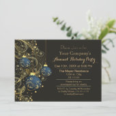 金ゴールドフェスティバル企業のホリデーパーティー招待状 招待状 (スタンド正面)