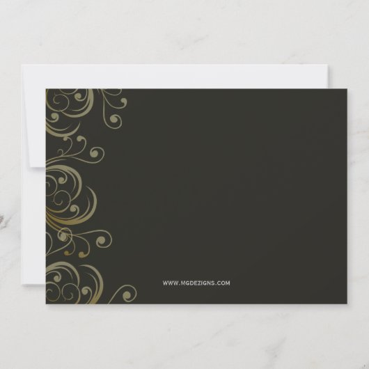 金ゴールドフェスティバル企業のホリデーパーティー招待状 招待状 (裏面)