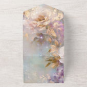 金ゴールドフェミニン白い花 オールインワン招待状 (外側)