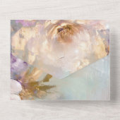 金ゴールドフェミニン白い花 オールインワン招待状 (裏面)